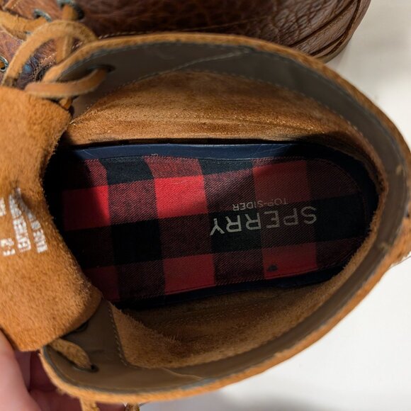 Sperry Original Boat Chukka Tumbled Leather Boots Tan Boots Size 13 - Picture 13 of 13